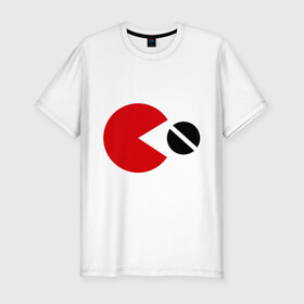 Мужская футболка премиум с принтом Pacman (2) , 92% хлопок, 8% лайкра | приталенный силуэт, круглый вырез ворота, длина до линии бедра, короткий рукав | pack man | packman | денди | игры на денди | пакман