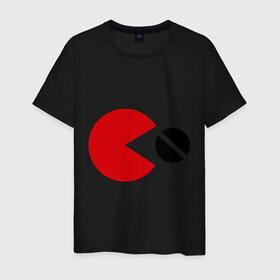 Мужская футболка хлопок с принтом Pacman (2) , 100% хлопок | прямой крой, круглый вырез горловины, длина до линии бедер, слегка спущенное плечо. | Тематика изображения на принте: pack man | packman | денди | игры на денди | пакман