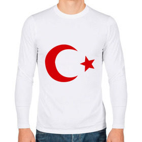 Мужской лонгслив хлопок с принтом Турция , 100% хлопок |  | turkey | полумесяц | турция | флаги