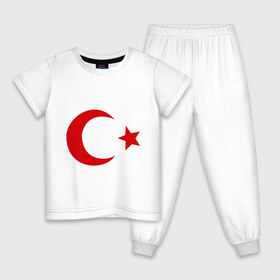 Детская пижама хлопок с принтом Турция , 100% хлопок |  брюки и футболка прямого кроя, без карманов, на брюках мягкая резинка на поясе и по низу штанин
 | turkey | полумесяц | турция | флаги