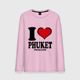 Мужской лонгслив хлопок с принтом I love Phuket , 100% хлопок |  | слон