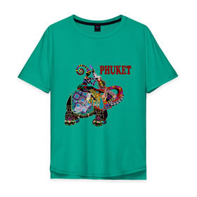 Мужская футболка хлопок Oversize с принтом Phuket (4) , 100% хлопок | свободный крой, круглый ворот, “спинка” длиннее передней части | слон
