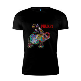Мужская футболка премиум с принтом Phuket (4) , 92% хлопок, 8% лайкра | приталенный силуэт, круглый вырез ворота, длина до линии бедра, короткий рукав | слон
