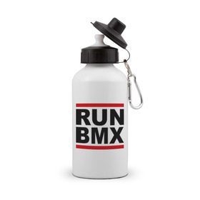 Бутылка спортивная с принтом RUN BMX , металл | емкость — 500 мл, в комплекте две пластиковые крышки и карабин для крепления | bmx | велик | вело | велогонки | велорейсинг | велосипед | спортивный велосипед | фрирайд | эктрим