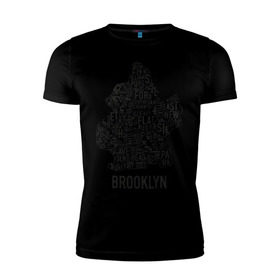 Мужская футболка премиум с принтом Brooklyn , 92% хлопок, 8% лайкра | приталенный силуэт, круглый вырез ворота, длина до линии бедра, короткий рукав | Тематика изображения на принте: gangsta | gansta | hip | hip hop | hop | rap | бруклин | рэп | хип | хип хоп | хипхоп | хоп