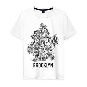 Мужская футболка хлопок с принтом Brooklyn , 100% хлопок | прямой крой, круглый вырез горловины, длина до линии бедер, слегка спущенное плечо. | Тематика изображения на принте: gangsta | gansta | hip | hip hop | hop | rap | бруклин | рэп | хип | хип хоп | хипхоп | хоп