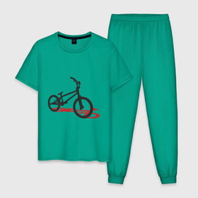 Мужская пижама хлопок с принтом BMX 1 , 100% хлопок | брюки и футболка прямого кроя, без карманов, на брюках мягкая резинка на поясе и по низу штанин
 | bmx | велик | вело | велогонки | велорейсинг | велосипед | спортивный велосипед | фрирайд | эктрим