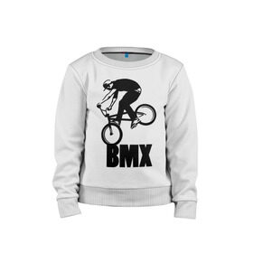 Детский свитшот хлопок с принтом BMX 3 , 100% хлопок | круглый вырез горловины, эластичные манжеты, пояс и воротник | Тематика изображения на принте: bmx | free style | бмэкс | велик | вело | велосипедист | фристайл | экстрим | экстримальный