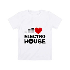 Детская футболка хлопок с принтом Electro house love , 100% хлопок | круглый вырез горловины, полуприлегающий силуэт, длина до линии бедер | эквалайзер