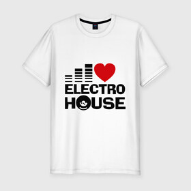 Мужская футболка премиум с принтом Electro house love , 92% хлопок, 8% лайкра | приталенный силуэт, круглый вырез ворота, длина до линии бедра, короткий рукав | эквалайзер