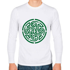 Мужской лонгслив хлопок с принтом Кельтский круг , 100% хлопок |  | кельтский куг | кельтский орнамент | круг из кельтских узоров.кельты