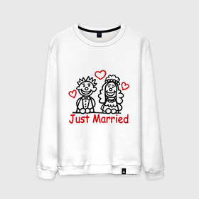 Мужской свитшот хлопок с принтом Just married (Молодожены) , 100% хлопок |  | just married | джаст мэрид | жених | молодоженам | молодожены | невеста | свадьба