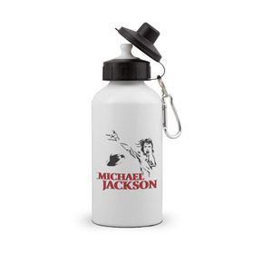 Бутылка спортивная с принтом Джексон жив! , металл | емкость — 500 мл, в комплекте две пластиковые крышки и карабин для крепления | майкл джексон
