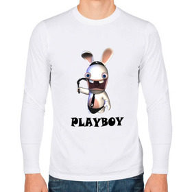 Мужской лонгслив хлопок с принтом Плейбой (2) , 100% хлопок |  | Тематика изображения на принте: playboy | зайчик | заяц | плейбой