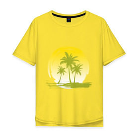 Мужская футболка хлопок Oversize с принтом Райский уголок , 100% хлопок | свободный крой, круглый ворот, “спинка” длиннее передней части | море | на море | пальмы | пляж | рай | райский отдых | райский уголок | райское наслаждение