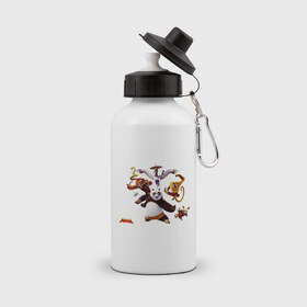 Бутылка спортивная с принтом Кунфу панда , металл | емкость — 500 мл, в комплекте две пластиковые крышки и карабин для крепления | Тематика изображения на принте: панда