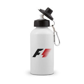 Бутылка спортивная с принтом Formula 1 , металл | емкость — 500 мл, в комплекте две пластиковые крышки и карабин для крепления | формула 1