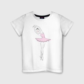 Детская футболка хлопок с принтом Балерина (2) , 100% хлопок | круглый вырез горловины, полуприлегающий силуэт, длина до линии бедер | балерина | балет | искусство | театр