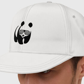 Кепка снепбек с прямым козырьком с принтом Панда в очках жалюзи , хлопок 100% |  | панда