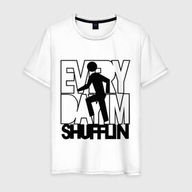 Мужская футболка хлопок с принтом Every dayim shufflin , 100% хлопок | прямой крой, круглый вырез горловины, длина до линии бедер, слегка спущенное плечо. | every day im shuffing | lmfao | музыка | электронная музыка