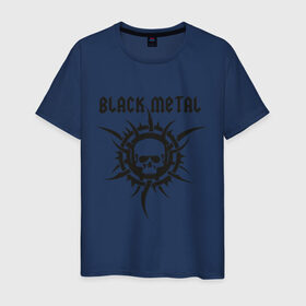 Мужская футболка хлопок с принтом Black metal (2) , 100% хлопок | прямой крой, круглый вырез горловины, длина до линии бедер, слегка спущенное плечо. | скелет