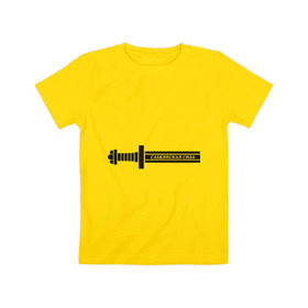 Детская футболка хлопок с принтом Славянская сила , 100% хлопок | круглый вырез горловины, полуприлегающий силуэт, длина до линии бедер | меч | русская сила | русский | славяне
