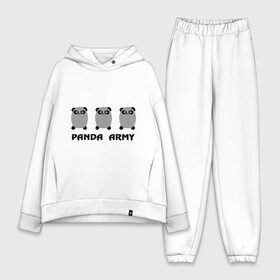 Женский костюм хлопок Oversize с принтом Panda army ,  |  | панда