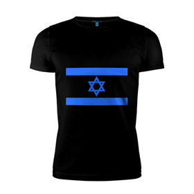 Мужская футболка премиум с принтом Флаг Израиля , 92% хлопок, 8% лайкра | приталенный силуэт, круглый вырез ворота, длина до линии бедра, короткий рукав | Тематика изображения на принте: israel | израиль | флаг