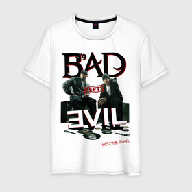 Мужская футболка хлопок с принтом Bad Meets Evil(1) , 100% хлопок | прямой крой, круглый вырез горловины, длина до линии бедер, слегка спущенное плечо. | 