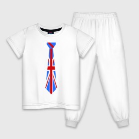 Детская пижама хлопок с принтом Британский флаг на галстуке , 100% хлопок |  брюки и футболка прямого кроя, без карманов, на брюках мягкая резинка на поясе и по низу штанин
 | британский флаг