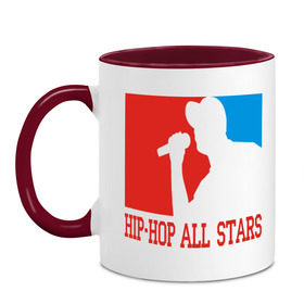Кружка двухцветная с принтом Hip-Hop all stars , керамика | объем — 330 мл, диаметр — 80 мм. Цветная ручка и кайма сверху, в некоторых цветах — вся внутренняя часть | gangsta | gansta | hip | hip hop | hop | rap | рэп | рэпчина | хип | хип хоп | хипхоп | хоп