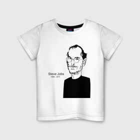 Детская футболка хлопок с принтом Steve Jobs , 100% хлопок | круглый вырез горловины, полуприлегающий силуэт, длина до линии бедер | apple | mac | steve jobs | мак | стив джоббс | стив джобс | стив джопс | стивен джобс | эпл