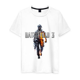 Мужская футболка хлопок с принтом Battlefield 3 , 100% хлопок | прямой крой, круглый вырез горловины, длина до линии бедер, слегка спущенное плечо. | battlefield | компьютерные игры