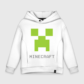 Детское худи Oversize хлопок с принтом Minecraft logo grey , френч-терри — 70% хлопок, 30% полиэстер. Мягкий теплый начес внутри —100% хлопок | боковые карманы, эластичные манжеты и нижняя кромка, капюшон на магнитной кнопке | крипер