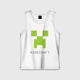 Детская майка хлопок с принтом Minecraft logo grey ,  |  | крипер