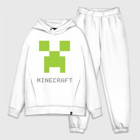 Мужской костюм хлопок OVERSIZE с принтом Minecraft logo grey ,  |  | крипер
