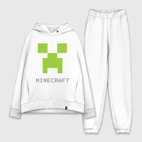 Женский костюм хлопок Oversize с принтом Minecraft logo grey ,  |  | крипер
