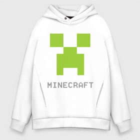 Мужское худи Oversize хлопок с принтом Minecraft logo grey , френч-терри — 70% хлопок, 30% полиэстер. Мягкий теплый начес внутри —100% хлопок | боковые карманы, эластичные манжеты и нижняя кромка, капюшон на магнитной кнопке | Тематика изображения на принте: крипер