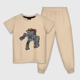 Детская пижама хлопок с принтом Minecraft robo , 100% хлопок |  брюки и футболка прямого кроя, без карманов, на брюках мягкая резинка на поясе и по низу штанин
 | крипер