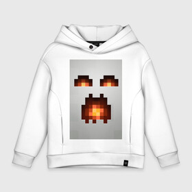 Детское худи Oversize хлопок с принтом Minecraft white , френч-терри — 70% хлопок, 30% полиэстер. Мягкий теплый начес внутри —100% хлопок | боковые карманы, эластичные манжеты и нижняя кромка, капюшон на магнитной кнопке | крипер