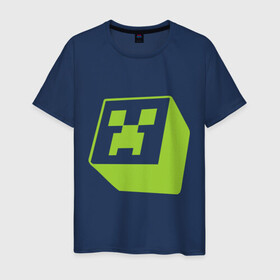 Мужская футболка хлопок с принтом Minecraft creeper green (3) , 100% хлопок | прямой крой, круглый вырез горловины, длина до линии бедер, слегка спущенное плечо. | Тематика изображения на принте: крипер