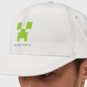 Кепка снепбек с прямым козырьком с принтом Minecraft logo grey (3) , хлопок 100% |  | Тематика изображения на принте: крипер