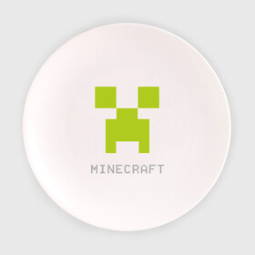 Тарелка с принтом Minecraft logo grey (5) , фарфор | диаметр - 210 мм
диаметр для нанесения принта - 120 мм | крипер