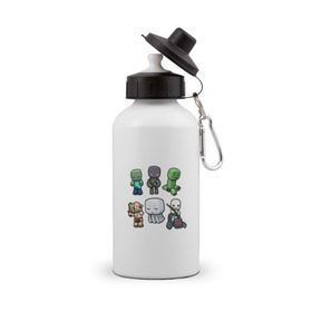 Бутылка спортивная с принтом Minecraft units (5) , металл | емкость — 500 мл, в комплекте две пластиковые крышки и карабин для крепления | крипер