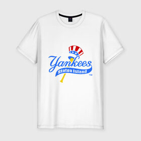 Мужская футболка премиум с принтом NY Yankees byta , 92% хлопок, 8% лайкра | приталенный силуэт, круглый вырез ворота, длина до линии бедра, короткий рукав | baseball | major league basebal | mlb | ny | staten island | yankees | америка | бейсбол | бита | главная лига бейсбола | нью йорк янкиз | статен айленд | сша | янки