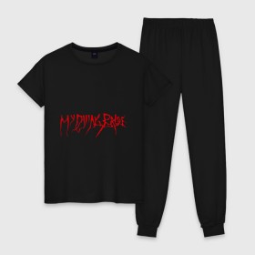 Женская пижама хлопок с принтом My Dying Bride logo , 100% хлопок | брюки и футболка прямого кроя, без карманов, на брюках мягкая резинка на поясе и по низу штанин | bandmy | metal