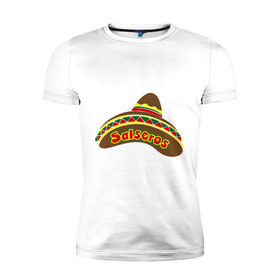 Мужская футболка премиум с принтом Сальса сомбреро , 92% хлопок, 8% лайкра | приталенный силуэт, круглый вырез ворота, длина до линии бедра, короткий рукав | Тематика изображения на принте: bachata | lambada | latina | salsa | salseros | sombrero | бачата | ламбада | латина | латиноамериканская музыка | латиноамериканские танцы | сальса | сальсеро | сомбреро | танго | танец | танцы | ча ча ча | шляпа