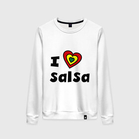 Женский свитшот хлопок с принтом Я люблю сальсу , 100% хлопок | прямой крой, круглый вырез, на манжетах и по низу широкая трикотажная резинка  | bachata | i love | i love salsa | lambada | latina | salsa | бачата | ламбада | латина | латиноамериканская музыка | латиноамериканские танцы | сальса | танго | танец | танцы | ча ча ча | я люблю | я люблю сальсу