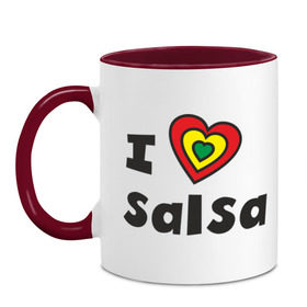 Кружка двухцветная с принтом Я люблю сальсу (5) , керамика | объем — 330 мл, диаметр — 80 мм. Цветная ручка и кайма сверху, в некоторых цветах — вся внутренняя часть | bachata | i love | i love salsa | lambada | latina | salsa | бачата | ламбада | латина | латиноамериканская музыка | латиноамериканские танцы | сальса | танго | танец | танцы | ча ча ча | я люблю | я люблю сальсу