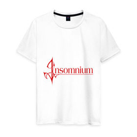 Мужская футболка хлопок с принтом Insomnium logo , 100% хлопок | прямой крой, круглый вырез горловины, длина до линии бедер, слегка спущенное плечо. | insomnium | insomnium logo | rock | музыка | рок | тяжелый рок | тяжеляк